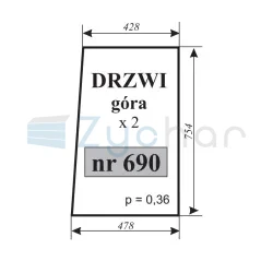 Szyba drzwi góra C-330 Zamość-347485960