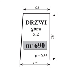 Szyba drzwi góra C-330 Zamość-347485960