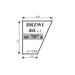 Szyba drzwi dół Ursus 3512 3414-347485544