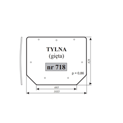 Szyba tylna gięta Pronar 320A-347486829