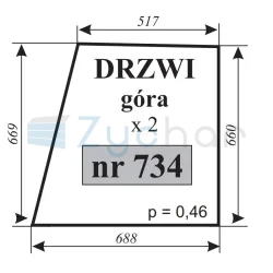 Szyba drzwi góra Ursus 3514-347480742