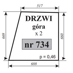Szyba drzwi góra Ursus 3514-347480742