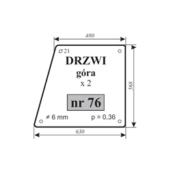 Szyba drzwi góra MF-255 4512-347481834