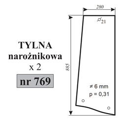 Szyba tylna narożnikowa MF-3690/3080 anglik-347487158