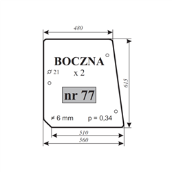 Szyba boczna MF-255 Ursus 4512-347484616