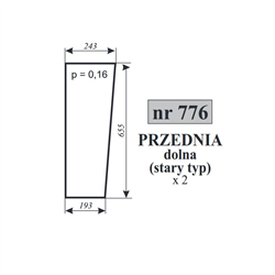 Szyba przednia dolna C-330 C-360 stary typ kabina Naglak Koźmin-347487040