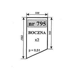 Szyba boczna Bizon kabina Naglak-347494902