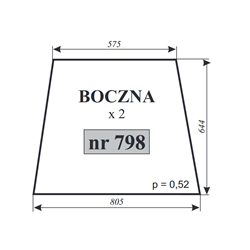 Szyba boczna C-360 kabina Szyszka-347486062