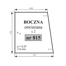 Szyba boczna Fendt 281507350030-347489422