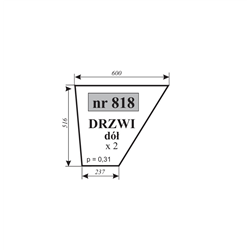 Szyba drzwi dół FENDT 614 LSA-347505210