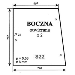 Szyba boczna otwierana Ursus 1634 kabina Kunów-347493286