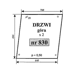 Szyba drzwi góra New Holland 7056-347493525