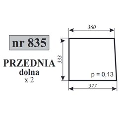 Szyba przednia dolna Zetor 6945-347483563