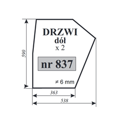 Szyba drzwi dół Zetor 6945-347485858