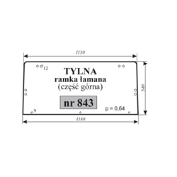 Szyba tylna Renault ramka łamana część górna-347488433