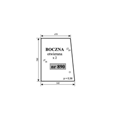 Szyba boczna otwierana Deutz Fahr-347517197