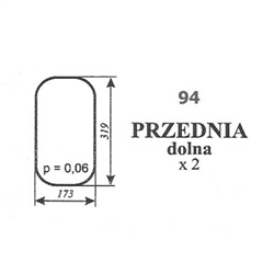 Szyba przednia dolna C-330 kabina Chojnów-347480730