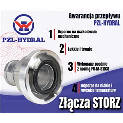 Nasada aluminiowa STORZ 52mm z gwintem zewnętrznym 2 1/2" PZL HYDRAL-347515371