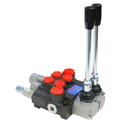 Rozdzielacz hydrauliczny dwusekcyjny ( 2-sekcyjny ) 40L/min z jedną sekcją pływającą-347516363