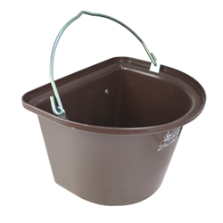 Pojemnik na paszę nitowany z rączką (pałągiem) i uchwytem brązowy ZAGRODA 14l-347515245