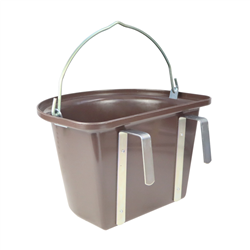 Pojemnik na paszę nitowany z rączką (pałągiem) i uchwytem brązowy ZAGRODA 14l-347515246