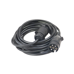 Przewód kabel podłączeniowy wtyczka obtrysk - hermetyczny gniazdo 7 gniazdo podwieszane 7m, 7-żył (W+W) (kabel 1mm) ELMOT-347513