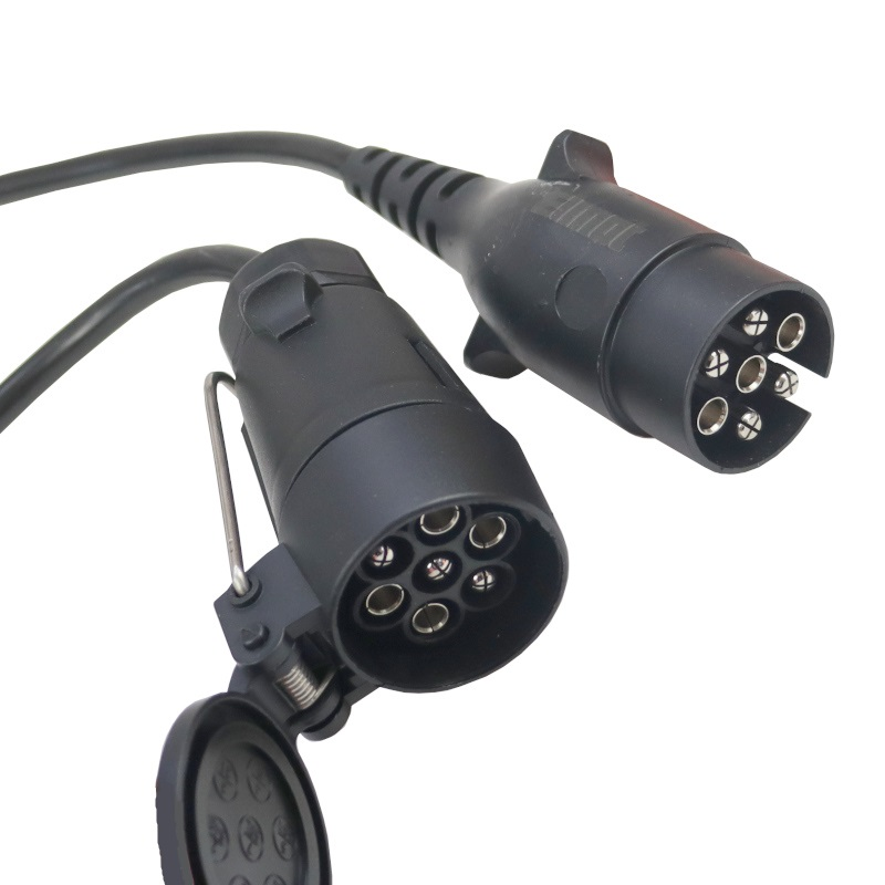 Przewód kabel podłączeniowy wtyczka obtrysk - hermetyczny gniazdo 7 gniazdo podwieszane 7m, 7-żył (W+W) (kabel 1mm) ELMOT-347513