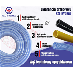 Wąż techniczny zbrojony PVC 8X2.5 19bar PZL - HYDRAL (sprzedawane na metry)-347508270