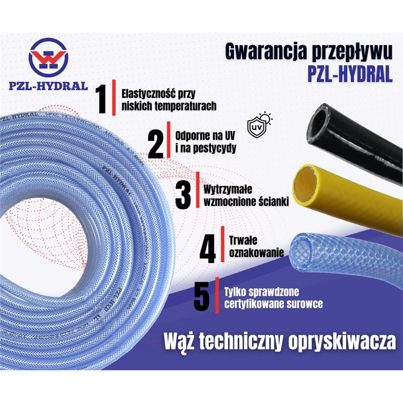 Wąż techniczny zbrojony PVC 25X4 6bar PZL - HYDRAL (sprzedawane na metry)-347508286
