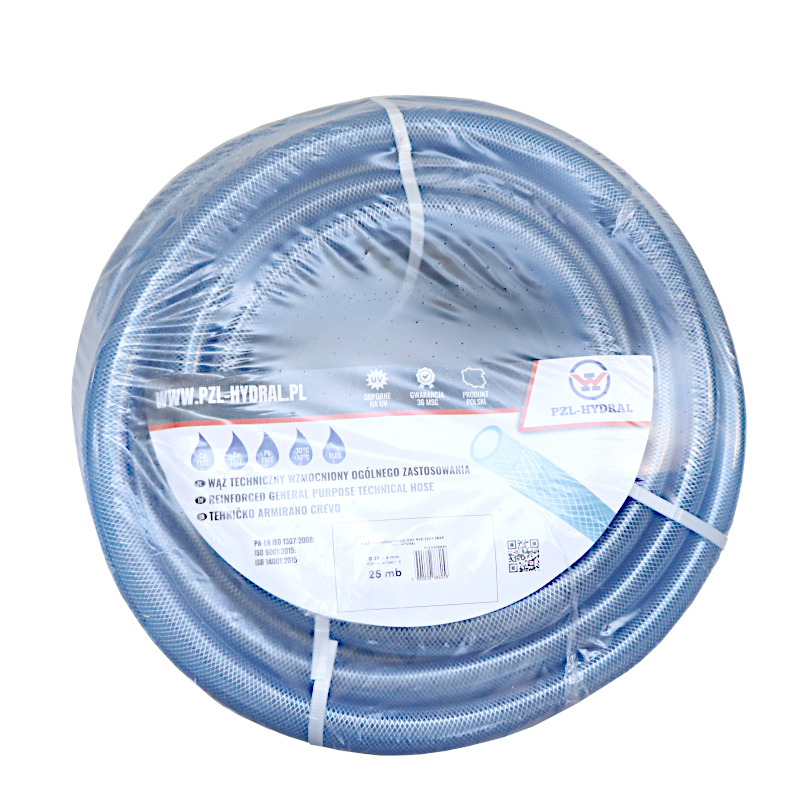 Wąż techniczny zbrojony PVC 25X4 6bar PZL - HYDRAL (sprzedawane na metry)-347508285