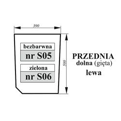 Szyba przednia dolna lewa Zetor Proxima bezbarwna-347495676