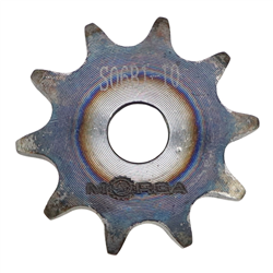 Koło zębate łańcuchowe hartowane z kołnierzem, piastą 06B-1 (R1 3/8) Z-10 średnica zewnętrzna 34,5 mm MORGA-347518840