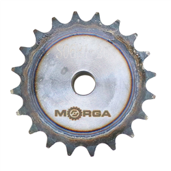 Koło zębate łańcuchowe hartowane z kołnierzem, piastą 06B-1 (R1 3/8) Z-20 średnica zewnętrzna 64,6 mm MORGA-347518848