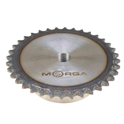 Koło zębate łańcuchowe hartowane z kołnierzem, piastą 06B-1 (R1 3/8) Z-36 średnica zewnętrzna 113 mm MORGA-347518865