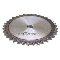 Koło zębate łańcuchowe hartowane z kołnierzem, piastą 08B-1 (R1 1/2) Z-36 średnica zewnętrzna - 150,6 mm MORGA-347518893