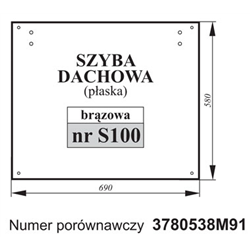 Szyba dachowa MF 3780538M91 płaska-347493158