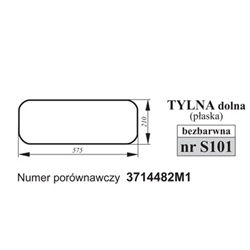 Szyba tylna dolna MF 3714482M1-347493159