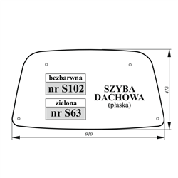 Szyba dachowa John Deere bezbarwna-347495648