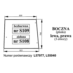 Szyba boczna John Deere bezbarwna-347485731