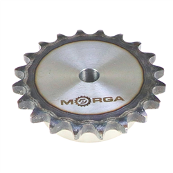Koło zębate łańcuchowe hartowane z kołnierzem, piastą 10B-1 (R1 5/8) Z-20 średnica zewnętrzna - 108,4 mm MORGA-347913427