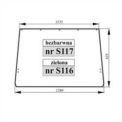 Szyba tylna John Deere zielona bez klamki-347495653