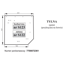 Szyba tylna Renault Claas Ares 7700072361zielona-347493126