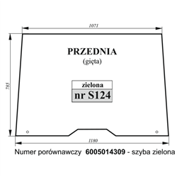 Szyba przednia gięta zielona Class Renault-347495616