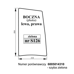 Szyba boczna Claas Renault płaska zielona-347495617