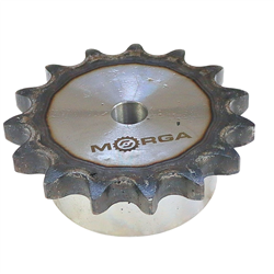 Koło zębate łańcuchowe hartowane z kołnierzem, piastą 12B-1 (R1 3/4) Z-15 średnica zewnętrzna - 99,8 mm MORGA-347913444