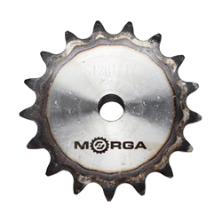 Koło zębate łańcuchowe hartowane z kołnierzem, piastą 12B-1 (R1 3/4) Z-17 średnica zewnętrzna - 111,9 mm MORGA-347518945