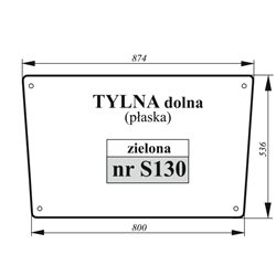 Szyba tylna dolna Claas Renault płaska zielona 6005014312-347929027