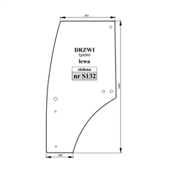 Szyba drzwi lewa gięta zielona John Deere-347495646