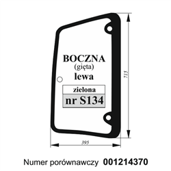 Szyba boczna Deutz-Fahr Lamborgini Same lewa zielona gięta-347495621