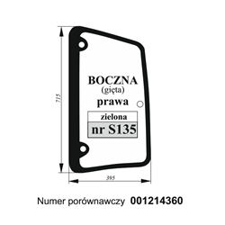 Szyba boczna Deutz-Fahr Lamborgini Same prawa gięta zielona-347495622